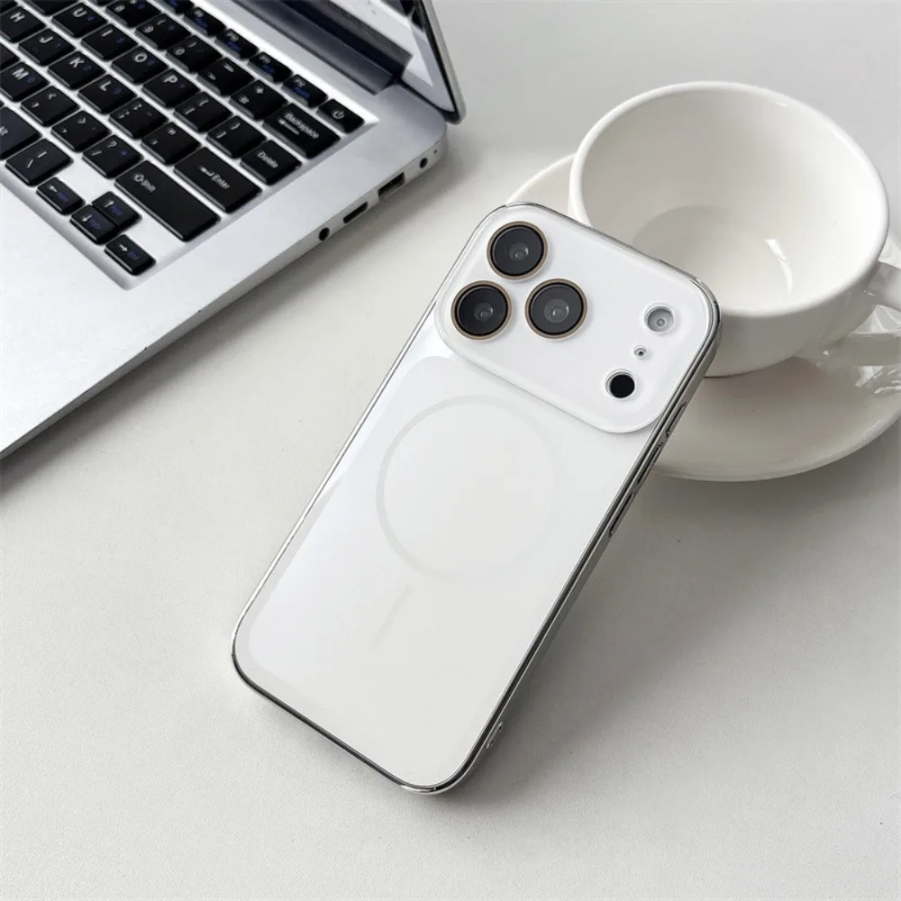 (iphone 13 Pro Max, Blanco) Funda Protectora Magnética Magsafe Para Iphone, Compatible Con Carga Inalámbrica.