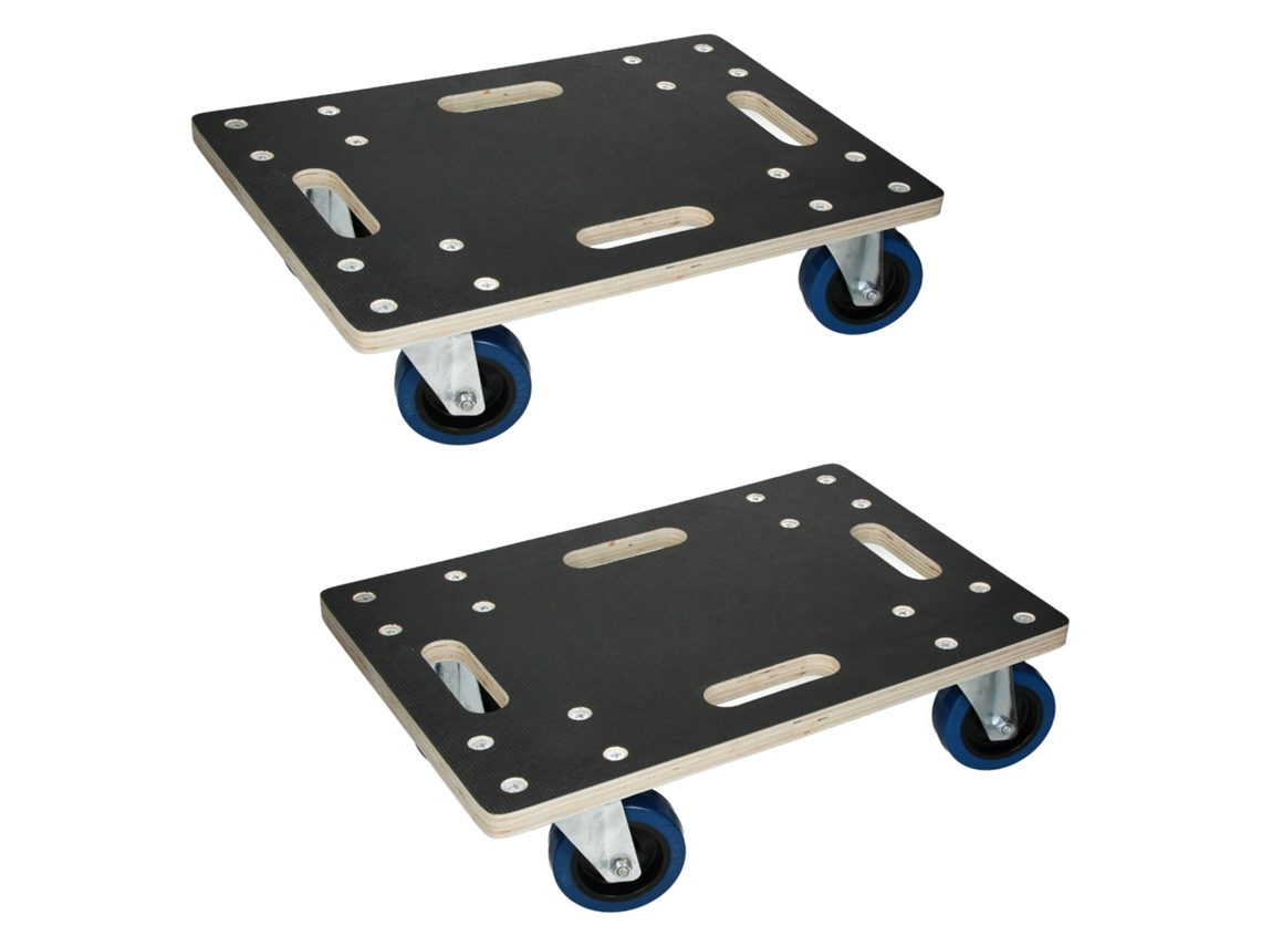 2x Plataformas de carga ECD 35x50cm con ruedas para translado muebles hasta 800kg