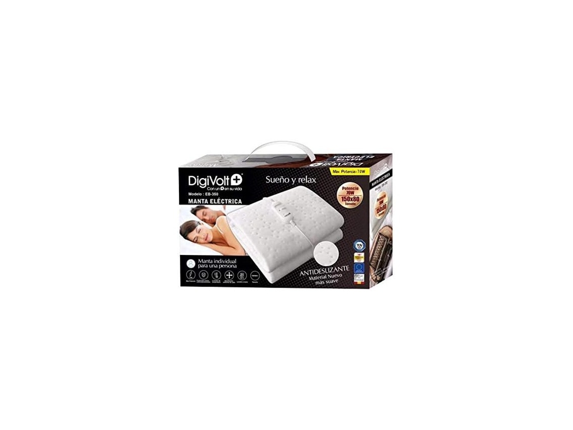 Manta Eléctrica Calienta Con Temporizador 2 Niveles Temperatura Ajustable Y Protección Contra Sobrecalentamiento (150 X 80 Cm) DIGIVOLT