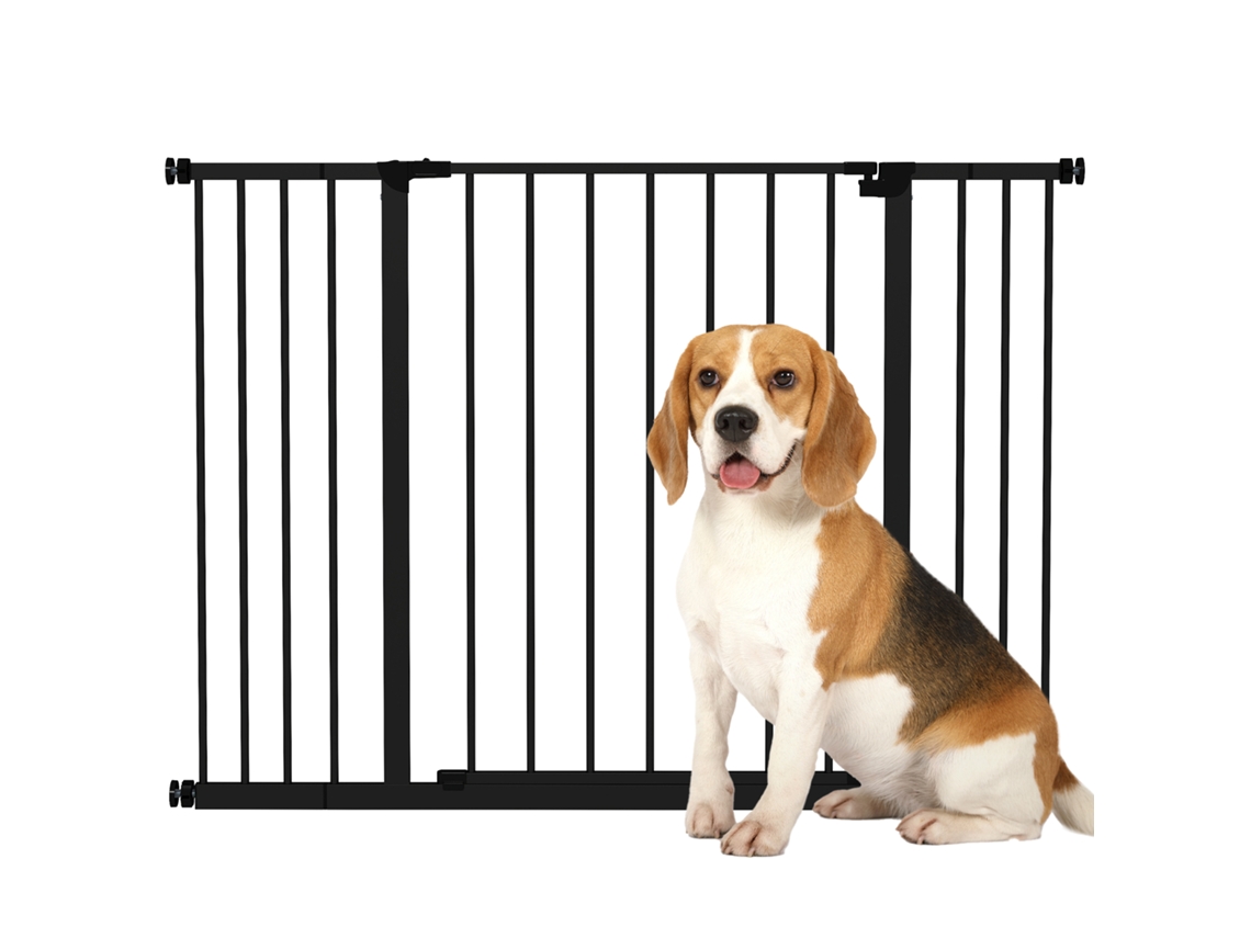 Portão Segurança Metal Cães Bebês Extensível 76-107x76 Cm Branco