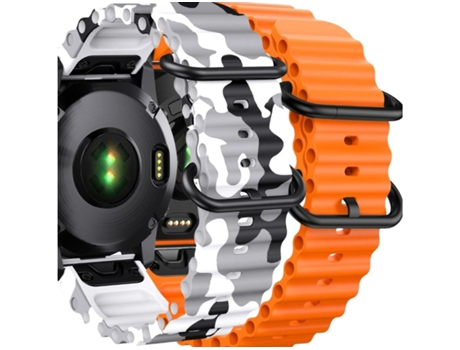Correa Ocean Waves para Garmin Enduro 2 Militar Blanco y Naranja Pack 2X VEANXIN