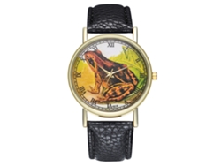 Reloj De Pulsera Analógico Con Bisel Redondo Y Movimiento De Cuarzo - Moderno Y Elegante (negro)