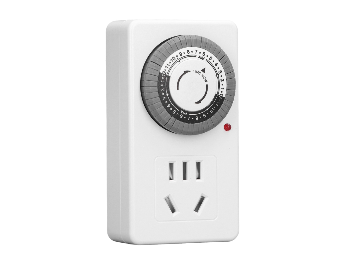Enchufe Con Temporizador Mecánico 24 Horas Interruptor Automático Apagado Pc Ac Interior