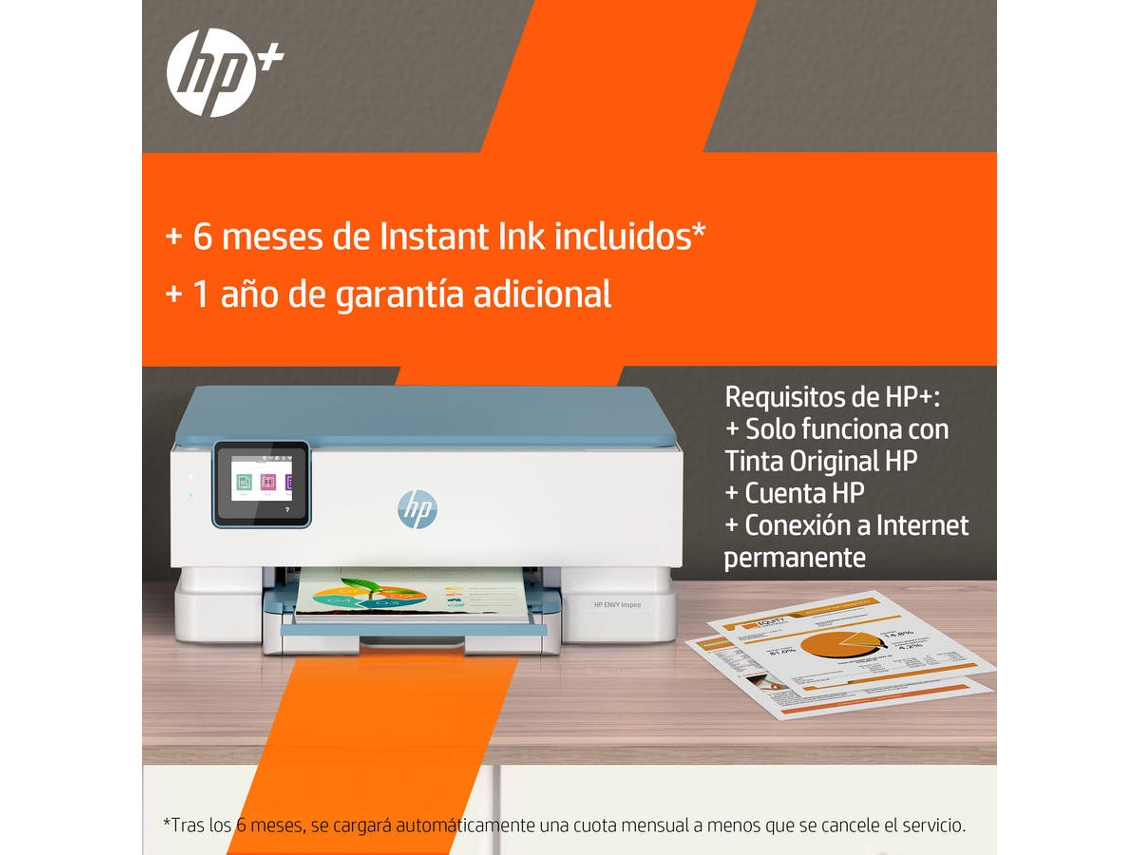Impresora HP Envy Inspire 7221E (Multifunción - Inyección de Tinta - Wi-Fi - Bluetooth - Instant Ink)