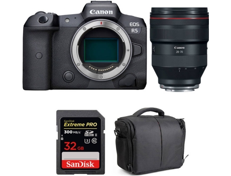 bKit Cámara CANON EOS R5 RF 28-70mm f/2L USM + SanDisk 32 GB + Bolsa (Full-Frame)