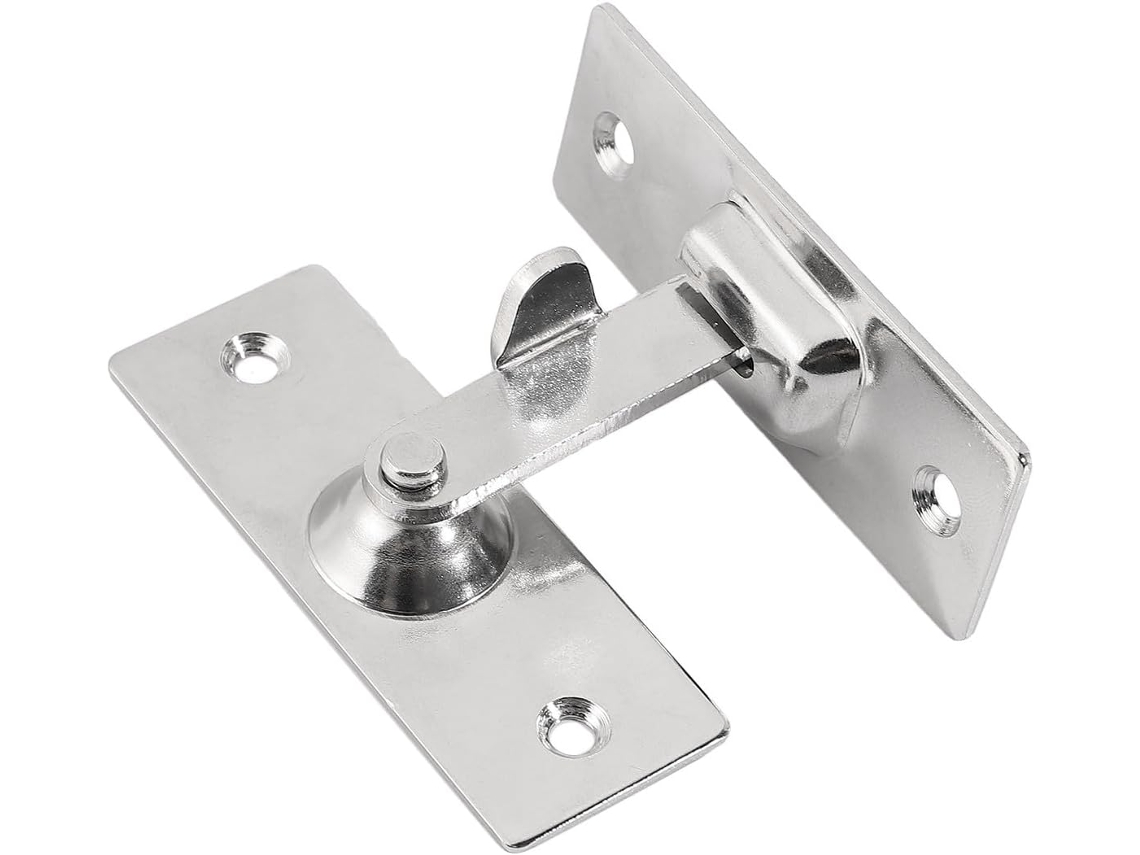 Puerta De Acero Inoxidable De 90 Mm, Pestillo De Un Grado En Modelo Grande Plateado.