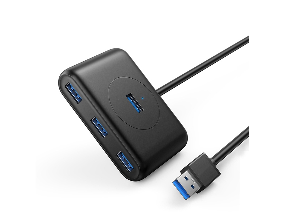 Estación de acoplamiento USB Yizhood de 5 Gbps y 4 puertos USB 3.0 para discos duros, adaptador de unidad flash USB para MacBook Pro Air Surface, color negro