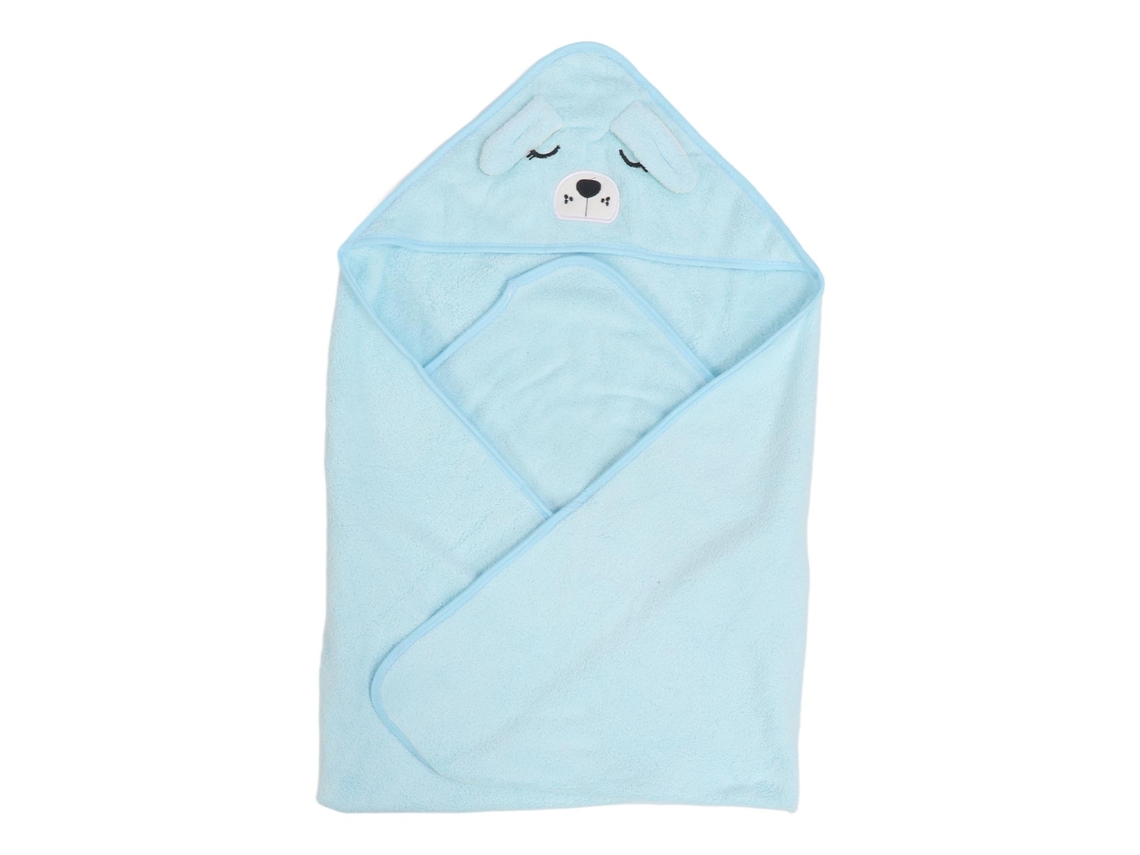 Toalla De Baño Con Capucha Para Bebé, Diseño De Perro Azul, 80x80cm, Felpa Suave, Absorbente.