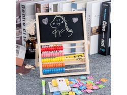 Estación De Aprendizaje Multifuncional Con Ábaco De Madera, Tablero De Dibujo Y Rompecabezas Para Niños.