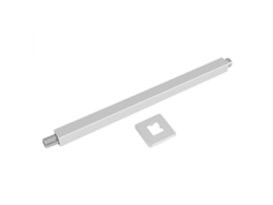Brazo extensor de ducha fijo de acero inoxidable para montaje en pared con soporte para cabezal de ducha.