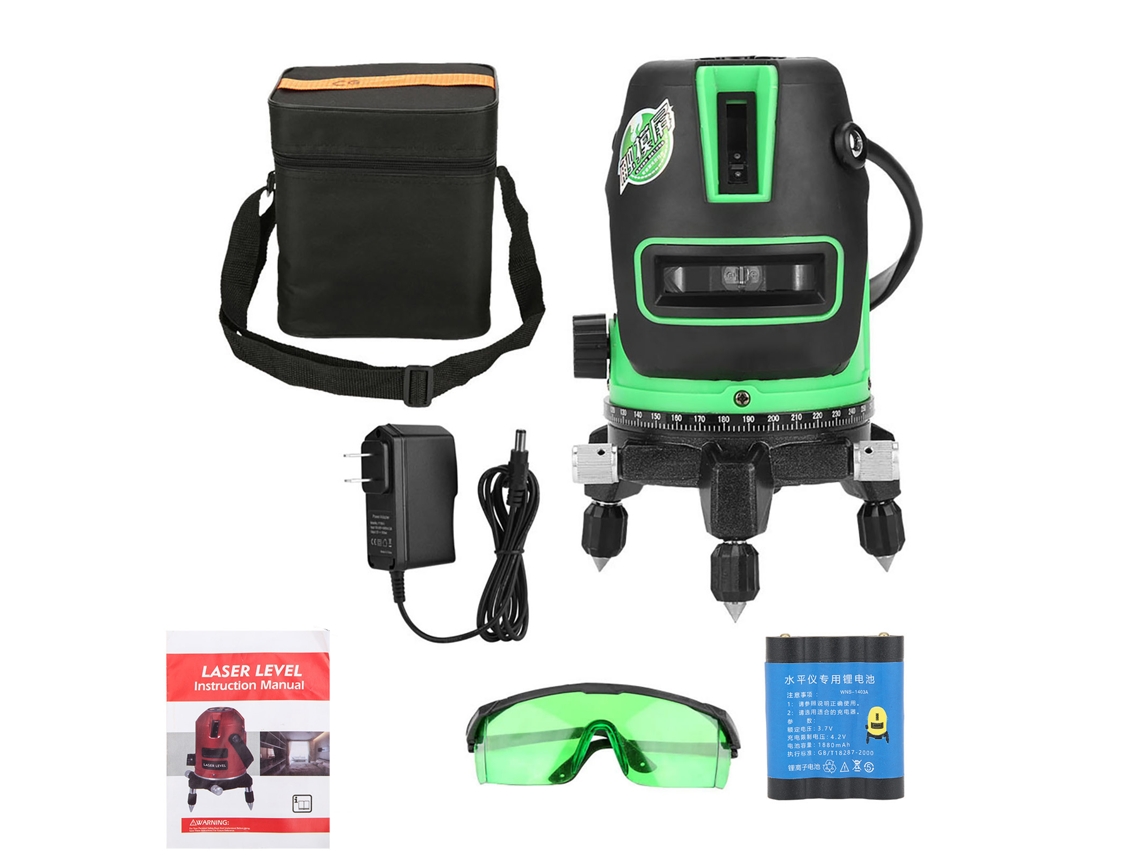 Nivel Láser Verde De 360 Grados Con Líneas Horizontales, Verticales Y Transversales, Autonivelante, 2 Líneas.