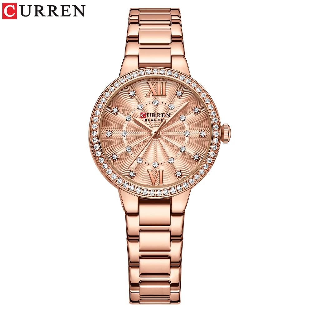 (rosa) Reloj De Pulsera Sencillo Y Moderno Para Mujer Con Correa De Cerámica, Resistente Al Agua