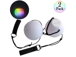 2 Pcs Bola Poi Led 9 Modos 7 Cores Luz Brilhante Silicone Macio Para Festas Carnaval