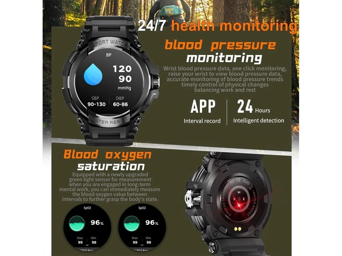 Reloj Inteligente Para Hombre 600mah Tasa De Oxígeno Bluetooth Llamada Pulsera Impermeable Agua Deportes Fitness Smartwatch Yuysan