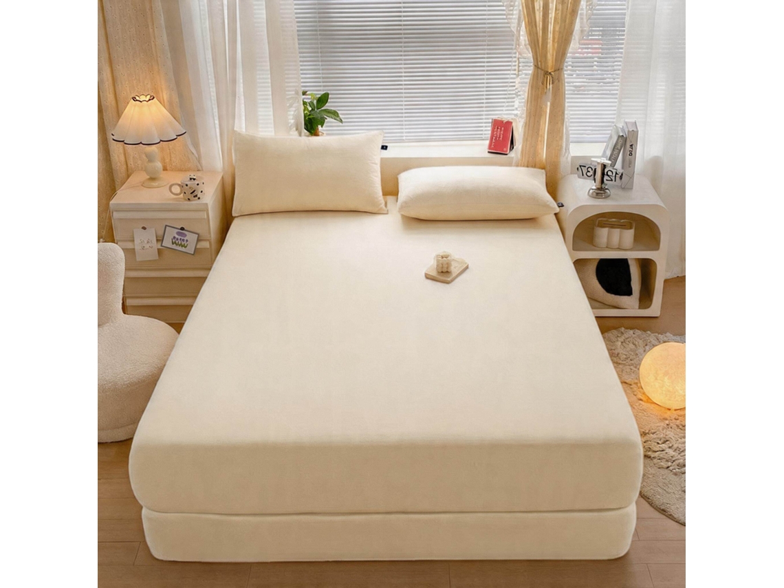 Juego De Sábanas 4 Piezas (sábana Bajera, Sábana Encimera Y Dos Fundas De Almohada) Para 100 X 190 Cm, Oro Champán Digitallab