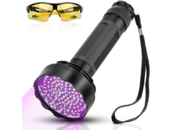 Linterna UV, lámpara UV detectora de orina, linterna LED mejorada de 100 LED, lámpara ultravioleta de luz negra GOKOCO