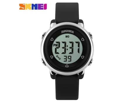 Reloj para niños Reloj de pulsera eléctrico LED de silicona con cronómetro con alarma para niñas pequeñas-negro LUUCOZK