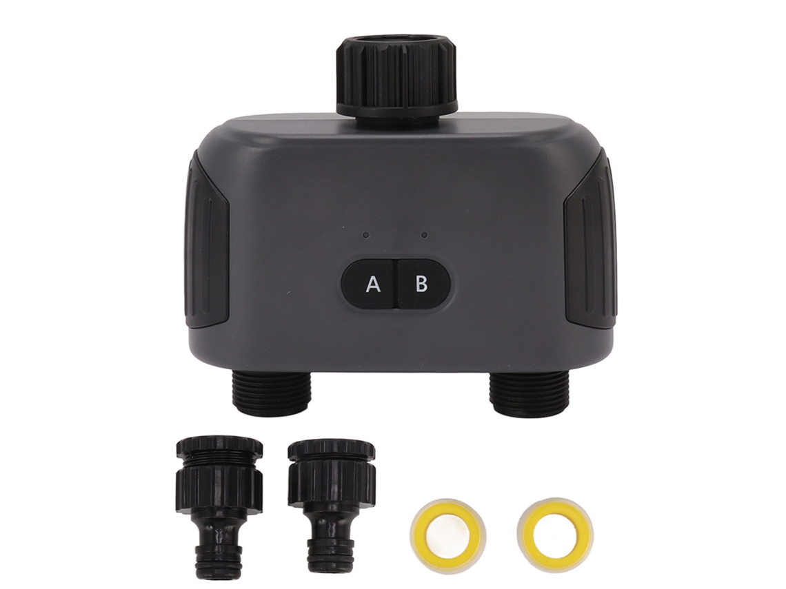 Temporizador De Riego Bluetooth De Doble Zona Con Rosca Inteligente G3/4 Para Jardín.