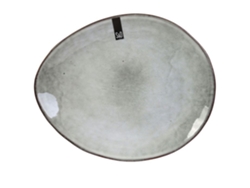 Plato de postre - Home Deco Factory - KA3752 - Cerámica - Gris - Modelo Pequeño