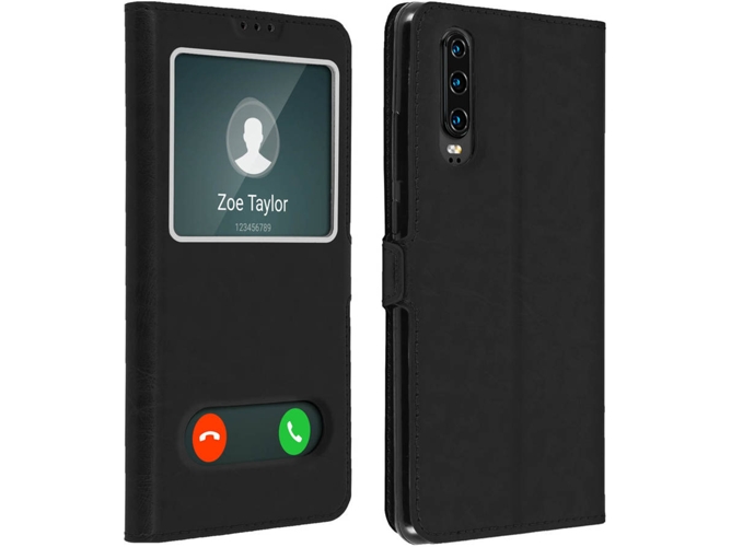 Funda Huawei P30 AVIZAR Window Negro