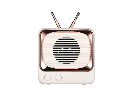 Altavoz Portátil Bluetooth 5.0 Inalámbrico Hd Hifi Retro Tv Subwooferblanco BISBISOUS