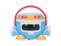 Ats-juguete Robot Tambor Para Bebé Con Rotación 360°, Música, Luz Y Proyección, Juguete Educatsivo De Percusión Azul