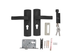 Mango De Puerta Con Cerradura De Acero Manganeso Rodamiento Silencioso Conjunto Universal Para Hogar Dormitorio Negro Con Llaves