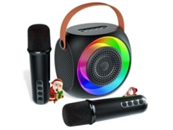Máquina de karaoke para niños, minialtavoz de karaoke con Bluetooth, 2 micrófonos inalámbricos y luces LED para adultos, regalo de Ani Yizhood.