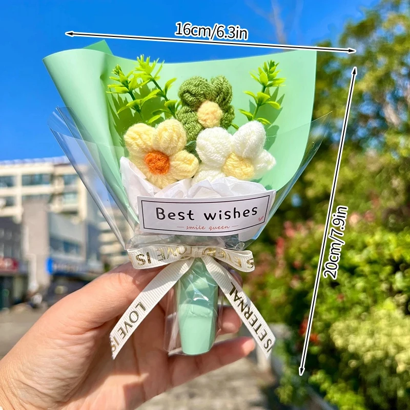 Mini Buquês De Crochê, Presentes De Flores De Crochê Feitos À Mão
