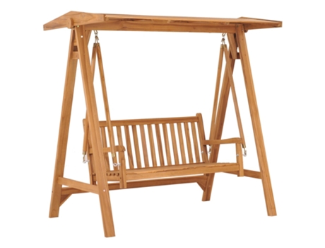 vidaXL Banco balancín de madera maciza de teca 170 cm