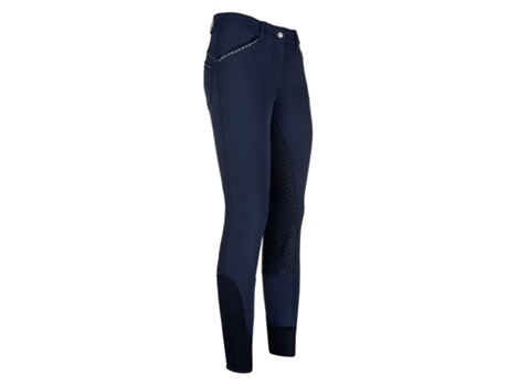 Pantalones de Niña para Equitación EASY RIDER Agarre Total Elodie Diamantes Azul (5/6 años)
