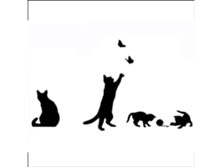 Pegatinas de espejo con forma de gato (decoración de pared, bricolaje)