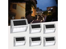 Luminárias Solares Para Jardim (pacote Com 6), Luzes Solares De 4 Leds Para Escadas/caminhos, Arandelas Externas Com Sensor De Luz