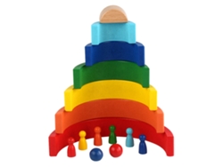 Blocos De Montagem Coloridos Educativos Em Madeira Para Pré-escola - Jogo De Pilha Com Figuras E Bolas