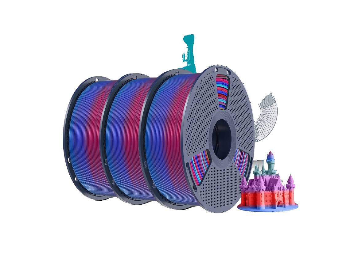 Filamento para impresora 3D, degradado multicolor, no tóxico y degradable, Rainbow PLA 02 OEM
