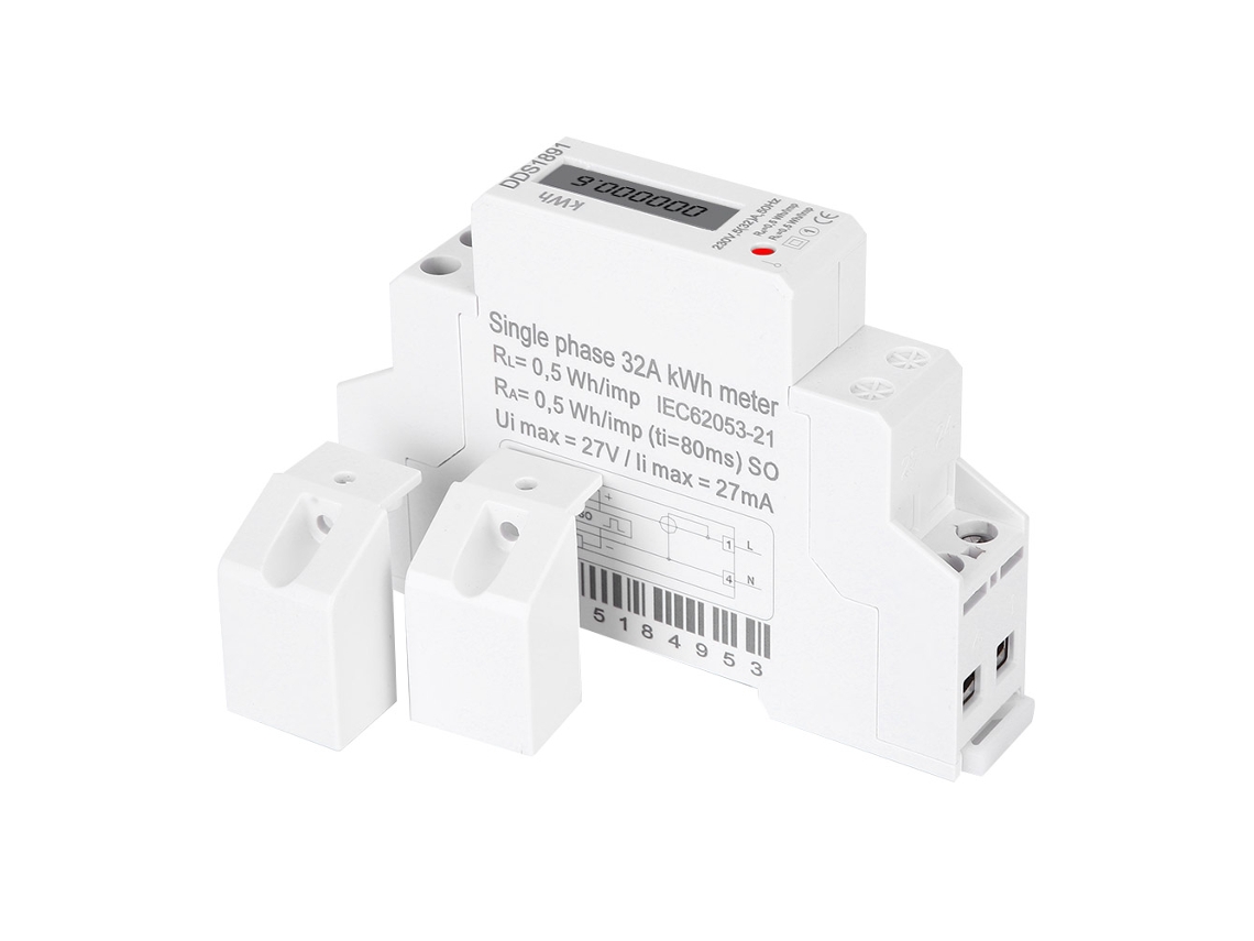 Contador De Energía Monofásico Din Rail 230v 5(32)a 50hz Con Display Lcd Dds1891