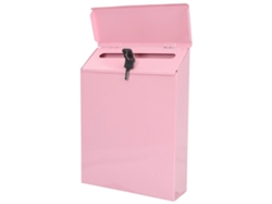 Rebe-buzón De Pared Antirroto Decorativo De Hierro Caja De Correo Para Hogar Finca Con Cierre Seguro 30x23cm Rosa