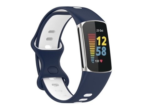 Correa Smartwatch para Fitbit Charge 5 Silicona Bicolor (Azul Medianoche)