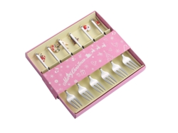 Juego de cubiertos navideños Siurn con tenedor de plata (6 piezas)