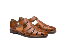 Sandalias deportivas de cuero para hombre modelo 2026, con puntera cerrada, antideslizantes y transpirables, hechas a mano para uso en exteriores.