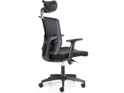 Silla de Escritorio Ejecutiva EUROMOF Viena Negro ergonómica (Soporte cabeza - Brazos ajustables - Malla y Tejido)
