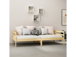 Sofá Cama con Colchón Madera de Pino Macizo Blanco (90x200 cm)