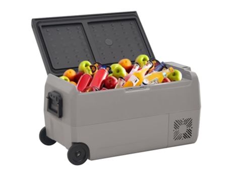 Nevera con ruedas y asa PP Y PE negro y gris VIDAXL (50 L)