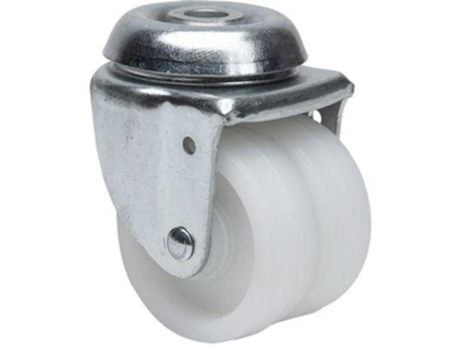 Rueda giratora agujero m12 20ir50-i plastico blanco(doble) eje liso ALEX