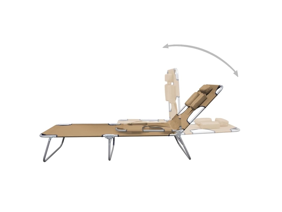 Tumbona plegable con respaldo ajustable, color gris parduzco HARLANV1