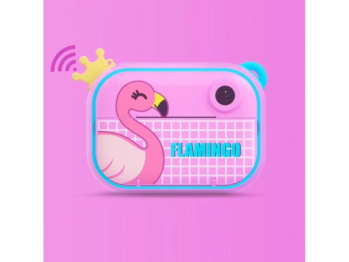 Máquina de fotos instantáneas para niños de 16 GB con 2 rollos de papel de impresión rosa Yizhood