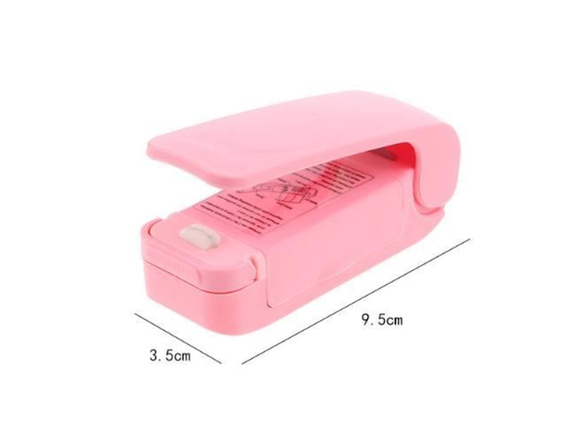 Máquina de sellado al vacío con clip portátil para bolsas de refrigerios Mini sellador de alimentos Sellador térmico Colores mezclados Rosa-1 C719