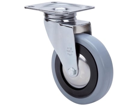 Rueda giratora placa 10a200cp-pgab poliamix-goma gris eje bolas ALEX
