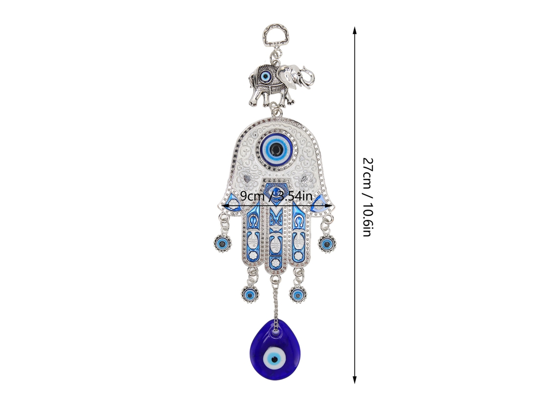 Adorno Colgante Para Coche Con Amuleto De Mano De Ojo Azul, Protección Decorativa Para Espejo Retrovisor, Pared Y Puerta.