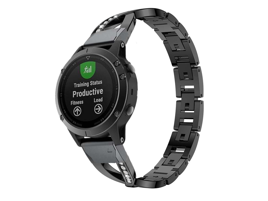 Correa Pulsera Acero Luxury para Garmin Instinct Solar Camo Edition Negro